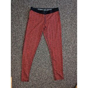 Nike Women's Large Red & Black Dri Fit Workout Leggings Active Pants
